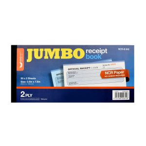 Unicorn Stationery NCR Jumbo Receipt Book 2 Ply (3.5'' x 7.5''/50 x 2 Sheets) B812