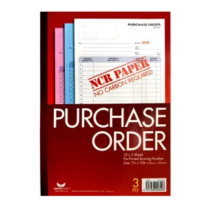 Unicorn Stationery NCR Purchase Order 3 Ply (7" x 10"/25 x 3 Sheets) B829