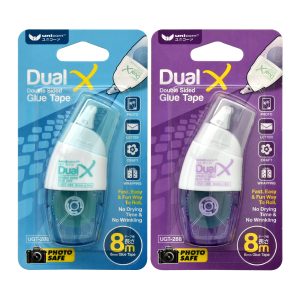 Unicorn Stationery Dual-X Double Sided Glue Tape Roller 6mm x 8m UGT-288 Random Colour