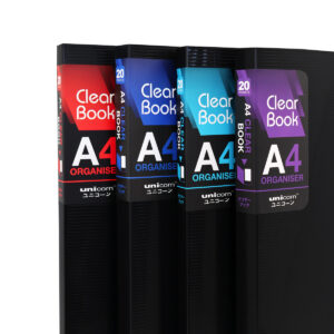 Unicorn Stationery 20/30/40 Pockets A4 Clear Book Holder with Black Cover UCB-20/30/40HTH