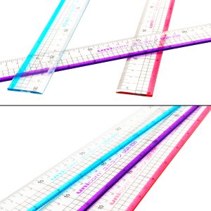 Unicorn Stationery 30cm Transparent Coloured Graphic Ruler with Grid Line UGR-230 Random Colour