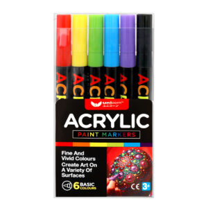 Unicorn Stationery 6 Acrylic Paint Marker Basic Colour UAM-6CS-B