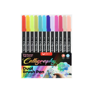 Unicorn Stationery Calligraphy Dual Brush Pen Pastel Colour UCB-12P