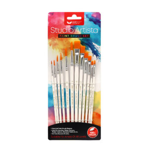 Unicorn Stationery 12in1 Nylon Brush with Round & Flat Tip UAB-666-D 12'S