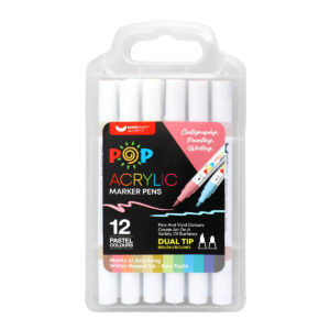 Unicorn Stationery 12 Colours Dual Tip POP Acrylic Paint Marker UAM-12CC