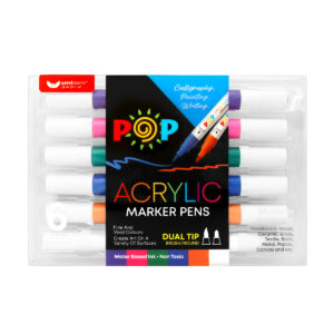 Unicorn Stationery 6 Colours Dual Tip POP Acrylic Paint Marker UAM-6CB